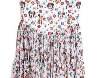 Disney 4th of July Patriotic Mickey Tulle Twirl Dress Girls & Adults Mommy and Me, Ready to Ship