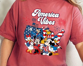 Fab 5 Disney 4th of July Comfort Colors Tee | Patriotic USA Shirt