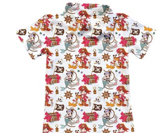 Disney Pirate Mickey Polo Shirt Men Kids, Disney Cruise Outfit, Family Matching Disney Shirt, Disney Polo, Pre Order