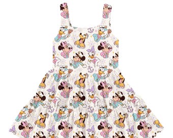 Disney Cruise Dress Women Girls Matching Mickey Minnie Twirl Dress Preorder Summer Vacation Disney Outfit Activewear Set