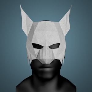 Lynx Mask DIY, Low Poly Mask, Paper Craft Mask, PDF/DXF Template 3D Mask