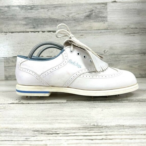 Footjoy Green Joy Golf Shoes Metal Spikes Fringe Wingtip Lace Etsy