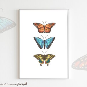 Digitale download vlinder kunst aan de muur print