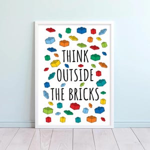 Colourful Bricks art, Game room decor poster, Kids room colorful artwork, Building blocks Gift, Building Room decor - DIGITAL