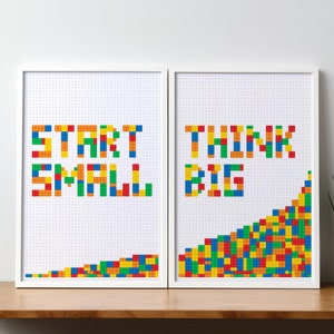 2 x Game room decor poster, Kids room decor art print, Nursery wall decor, Building bricks letters decor wall art - DIGITAL DOWNLOAD