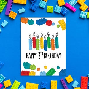 Happy Birthday Colourful Candels Card, Printable Happy Birthday Card, Birthday Party Decor, Birthday Gift for Boys DIGITAL