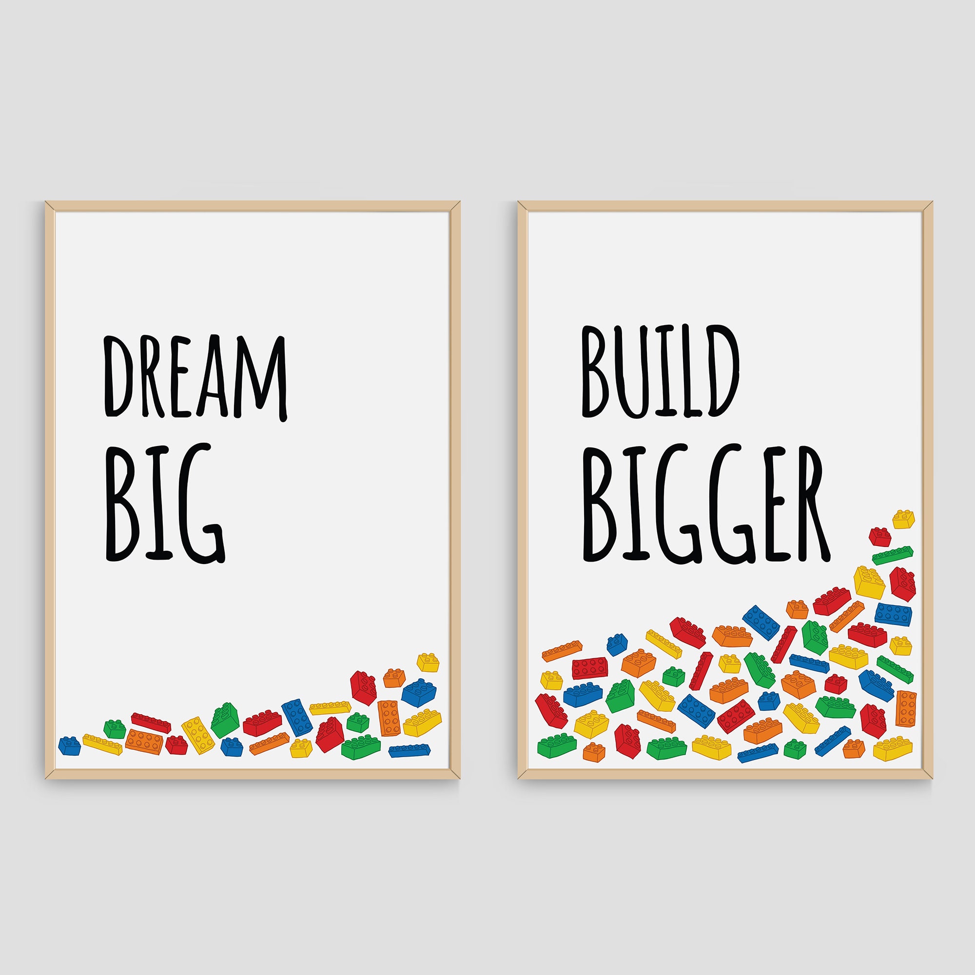 Building Blocks Prints: Game Room Decor, Kids Wall Art, 