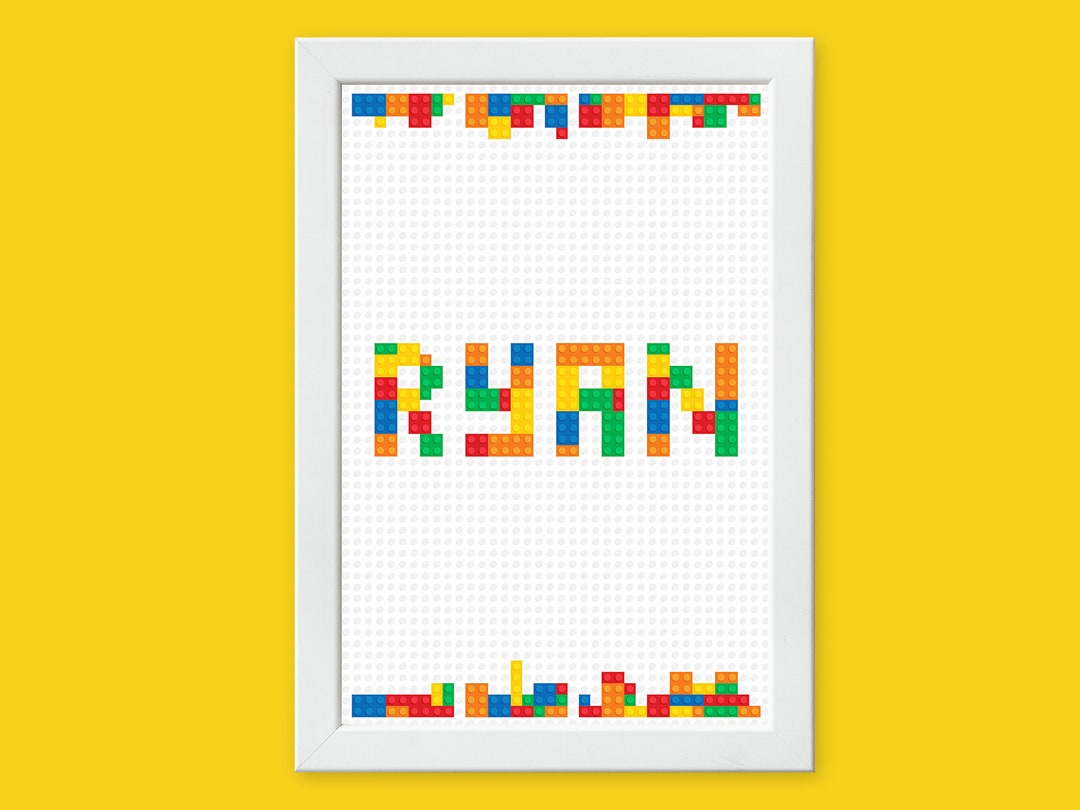 Personalized Printable Nursery Name Sign, Home Decor Wall Art Building Blocks Letters Wall Art ...