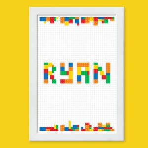 Personalized printable nursery name sign, Home decor wall art building blocks letters wall art, personalized name decor - DIGITAL DOWNLOAD