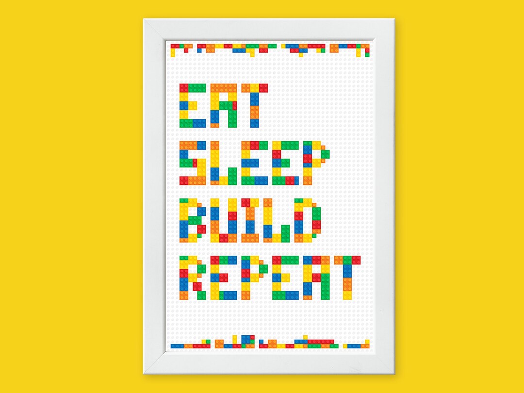 Building Blocks Nursery Art: Eat Sleep Build Repeat (digital Download ...