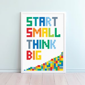 Colorful Kids room decor art print, Motivational quote poster, Home decor wall art building blocks letters wall art - DIGITAL