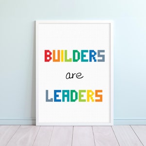 Builders are leaders, Kids room decor art print, Building blocks letters wall art, Printable wall decor, Nursery wall decor - DIGITAL