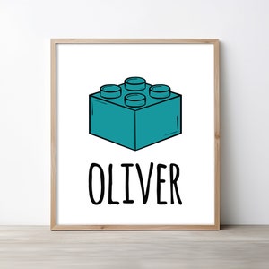 Personalized name print gift for building room decor gift custom name building block