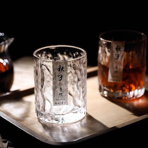 Japanese-style collection hand-made hammer pattern drinking teacup crystal glass cup home beer whiskey foreign wine cup coffee image 3