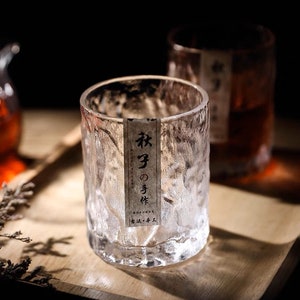 Japanese-style collection hand-made hammer pattern drinking teacup crystal glass cup home beer whiskey foreign wine cup coffee image 1