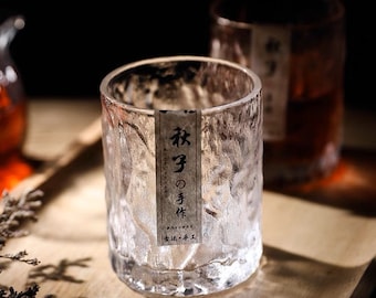 Japanese-style collection hand-made hammer pattern drinking teacup crystal glass cup home beer whiskey foreign wine cup coffee