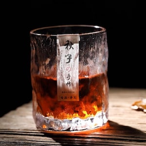 Japanese-style collection hand-made hammer pattern drinking teacup crystal glass cup home beer whiskey foreign wine cup coffee image 4