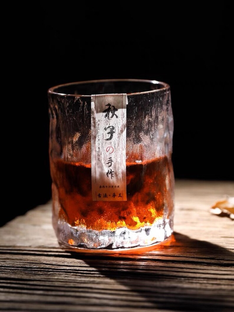 Japanese-style collection hand-made hammer pattern drinking teacup crystal glass cup home beer whiskey foreign wine cup coffee image 4