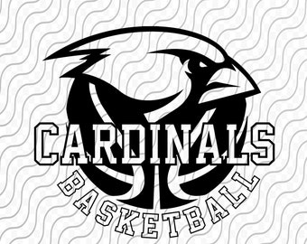 Koszykówka Cardinals, Koszykówka Lady Cardinals, Maskotka, Logo drużyny sportowej, Pliki SVG, PNG, EPS, dxf, jpg dla Cricut lub Silhouette