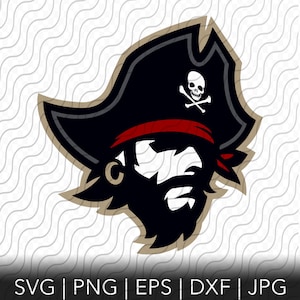 Pirate Mascot SVG V2, Pirate SVG, Pirate Team SVG, Pirate School Mascot, Template, svg, png, eps, dxf, jpg files for Cricut or Silhouette