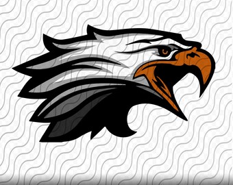 Eagle Mascot Head SVG, Eagle SVG, Eagle Head School Mascot, Cutting Template, svg, png, eps, dxf, jpg files for Cricut or Silhouette