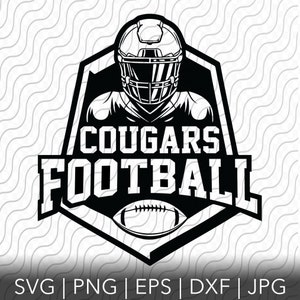 Cougars Football, Sports Team, SVG, PNG, EPS, dxf, jpg files for Cricut or Silhouette