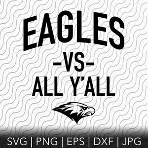 Adler VS All Y'all, Schneidevorlage, svg, png, eps, dxf, jpg Dateien für Cricut oder Silhouette