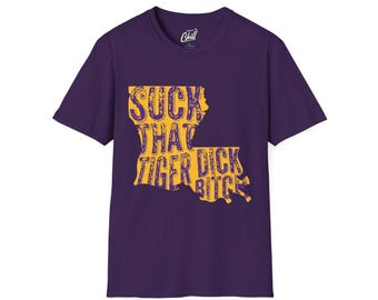 LSU STTDB T-Shirt, Purple LSU Football Shirt, Geaux Tigers Tee, Louisiana State University, Suck That Tiger Dick