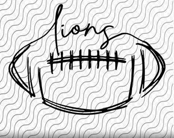 Lions Football, Football Scribble, Lions SVG, Lions Football Cut File, svg, png, eps, dxf, jpg files for Cricut or Silhouette