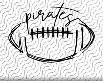 Pirates Football, Football Scribble, Pirates SVG, Pirates Football Cut File, svg, png, eps, dxf, jpg files for Cricut or Silhouette
