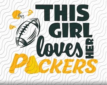 Dit meisje houdt van haar packers SVG, PNG, EPS, dxf, jpg bestanden voor Cricut of Silhouette