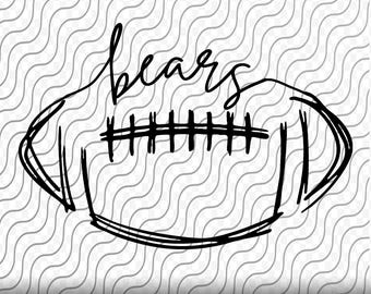 Bears Football, Football Scribble, Bears SVG, Bears Football Cut File, svg, png, eps, dxf, jpg files for Cricut or Silhouette