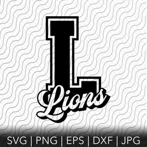 Lions Svg, Lions Team Pride, School Mascot, Mascot Shirt Svg, Cutting Template, svg, png, eps, dxf, jpg files for Cricut or Silhouette