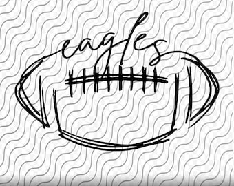 Eagles Football, Football Scribble, Eagles SVG, Eagles Football Cut File, svg, png, eps, dxf, jpg files for Cricut or Silhouette