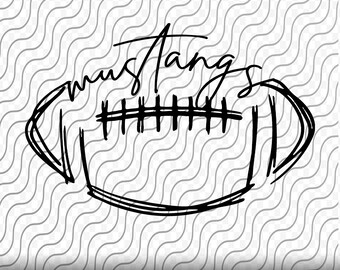 Mustangs Football, Football Scribble, Mustangs SVG, Mustangs Football Cut File, svg, png, eps, dxf, jpg files for Cricut or Silhouette