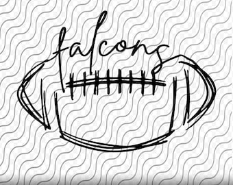 Falcons Football, Football Scribble, Falcons SVG, Falcons Football Cut File, svg, png, eps, dxf, jpg files for Cricut or Silhouette