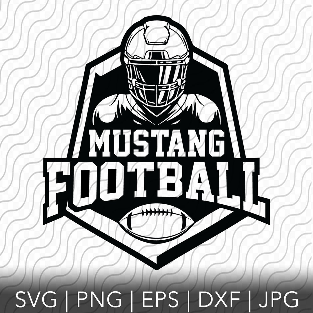 Mustang Football, Sports Team, SVG, PNG, EPS, Dxf, Jpg Files for Cricut