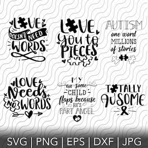 Autism Awareness SVG Bundle 3, Cutting Template, SVG, PNG, eps, dxf, jpg file per Cricut o Cameo Silhouette