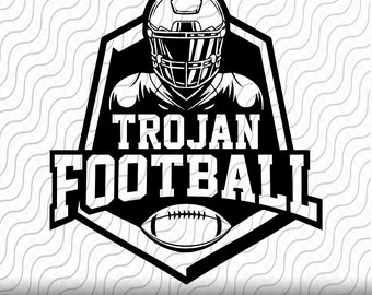Trojan Football, Sports Team, SVG, PNG, EPS, dxf, jpg archivos para Cricut o Silhouette