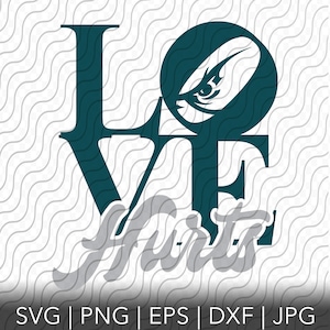 L'amore fa male SVG, modello di taglio, file in formato svg, png, eps, dxf, jpg per Cricut o Silhouette