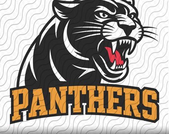 Panthers Mascot Cutting Template, svg, png, eps, dxf, jpg files for Cricut or Silhouette, Sublimation