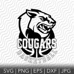 Cougars Basketball, Lady Cougars Basketball, Mascot, Sport Team Logo, SVG, PNG, EPS, dxf, jpg files for Cricut or Silhouette