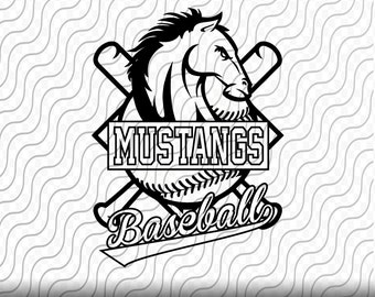 Mustangs Baseball, Lady Mustangs Softball, Mascot, Sport Team Logo, SVG, PNG, EPS, dxf, jpg files for Cricut or Silhouette