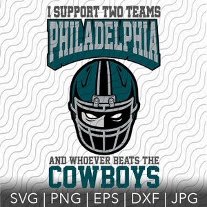 Ik steun twee teams - Philadelphia Cut File, Cutting Template, svg, png, eps, dxf, jpg-bestanden voor Cricut of Silhouette