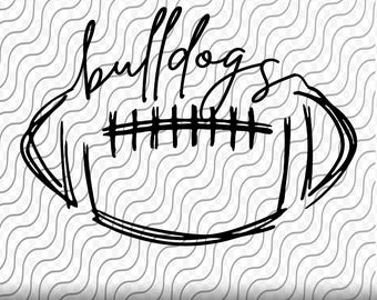 Bulldogs Football, Football Scribble, Bulldogs SVG, Bulldogs Football Cut File, svg, png, eps, dxf, jpg files for Cricut or Silhouette