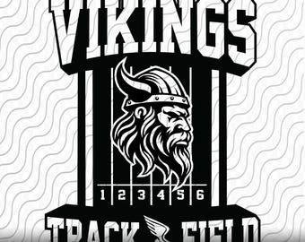 Vikings Track and Field Mascot SVG, Track and Field, Cutting Template, svg, png, eps, dxf, jpg files for Cricut or Silhouette