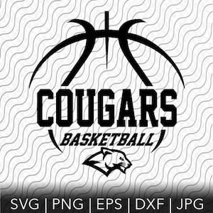 Cougars Basketball, Lady Cougars Basketball, Mascot, cut file for Cricut or Silhouette