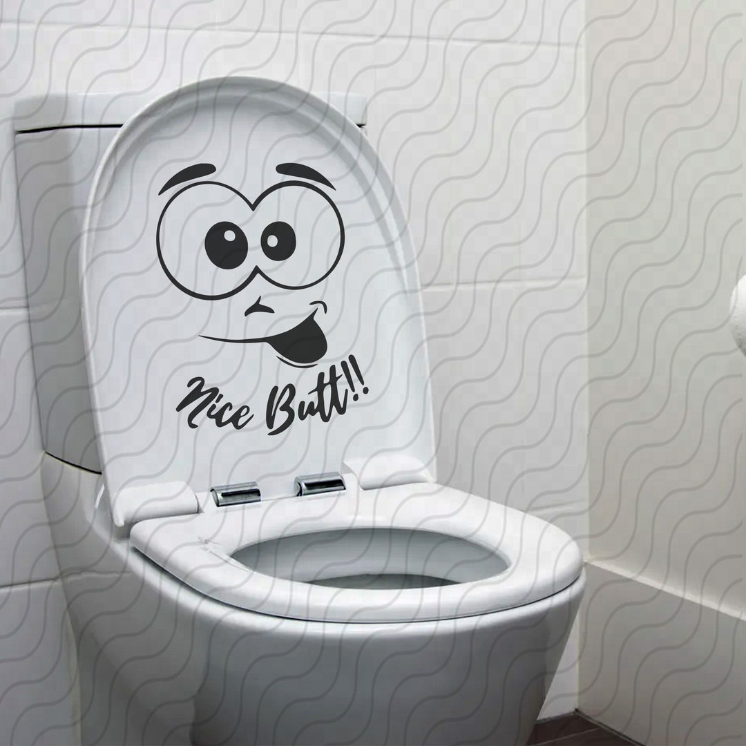Flush Please Funny Joke Bathroom Toilet Seat Sticker Transfer