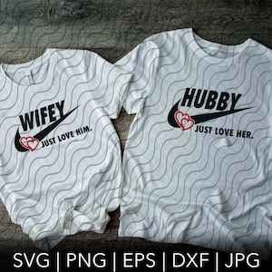 Wifey Hubby, Paare passende Shirts SVG, Mann und Frau svg, Paare Shirt svg