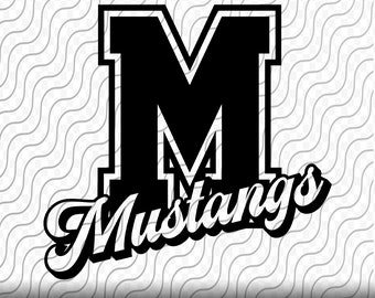 Mustangs Svg, Mustangs Team Pride, School Mascot, Mascot Shirt Svg, Cutting Template, svg, png, eps, dxf, jpg files for Cricut or Silhouette